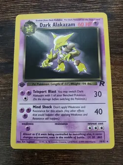 Dark Alakazam 18/82 1st Edition Team Rocket Non Holo Rare Pokemon Card - Image 1