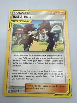 Red & Blue Tag Team 202/236 S&M Cosmic Eclipse Pokemon Card TCG NM - Image 1
