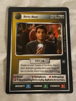 Star Trek CCG 1E DS9 MARTUS MAZUR Rare Card NEVER PLAYED - Image 1