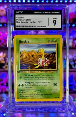 Shuckle 72/111 1st Edition CGC 9.5 2000 Neo Genesis Graded Pokemon Card - Image 1