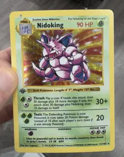 Nidoking Holo Base Set 1st Edition Shadowless 11/102 Vintage Pokemon - Image 1