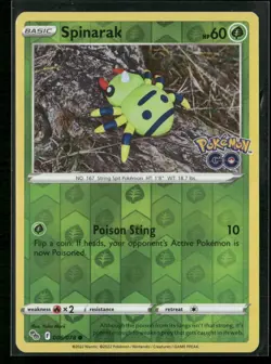 Spinarak 006/078 Common Pokemon GO Pokemon Reverse Holo Near Mint - Image 1