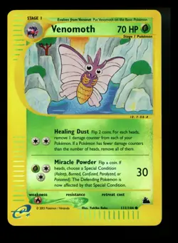 Venomoth 111/144 Skyridge 2003 Reverse Holo e-Series Pokemon Card TCG - Image 1