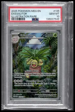 2025 POKEMON MEG EN-MEGA EVOLUTION #135 EXEGGUTOR ILLUSTRATION RARE PSA 10 - Image 1