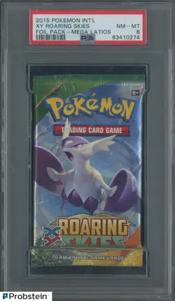 2015 Pokemon Intl Xy Roaring Skies Booster Foil Pack Mega Latios Art PSA 8 NM-MT - Image 1