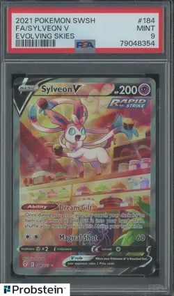 2021 Pokemon SWSH Evolving Skies #184 FA/ Sylveon V PSA 9 MINT - Image 1