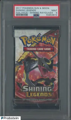 2017 Pokemon S & M Shining Legends Foil Booster Pack Rayquaza PSA 9 MINT - Image 1