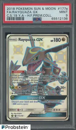 2018 Pokemon Sun & Moon Premium Collection #177a FA/ Rayquaza Gx PSA 9 MINT - Image 2