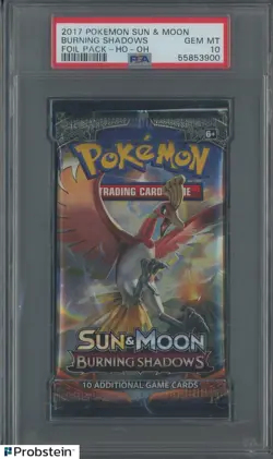 2017 Pokemon Sun & Moon Burning Shadows Foil Booster Pack Ho-oh PSA 10 - Image 1