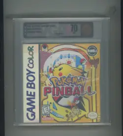 1999 Pokemon Nintendo Game Boy Color Pinball Game Cartridge VGA 70 EX+ - Image 1