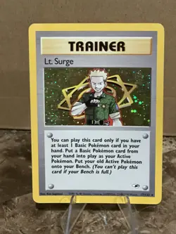Pokemon Lt. Surge 17/132 Gym Heroes Unlimited Holo Rare Card WOTC - Image 3
