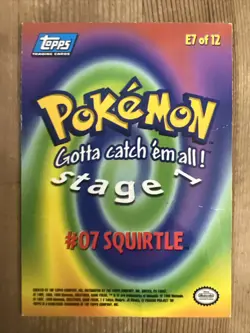 1999 Topps Pokemon Movie Edition #E7 of 12 Squirtle Stage 1 DMG - Image 2