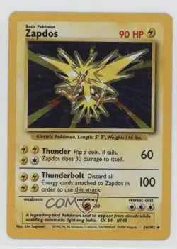 Zapdos Holo Pokemon Base Set #16 1999 - Image 1