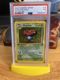 Vileplume Holo Rare 1st Edition Pokemon Jungle 15/64 PSA 7 Nm - Image 1