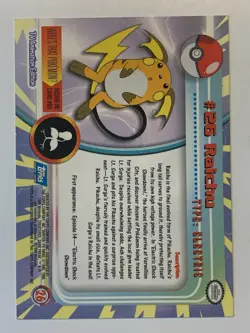 1999 Topps Pokemon TV #26 Raichu Blue Logo (A) FREE COMBINED SHIPPING - Image 2