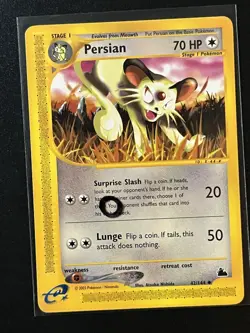 ERROR Persian 42/144 Uncommon Skyridge LP MISPRINT EReader Vintage Pokemon TCG - Image 1