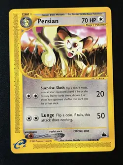 ERROR Persian 42/144 Uncommon Skyridge LP MISPRINT EReader Vintage Pokemon TCG - Image 2