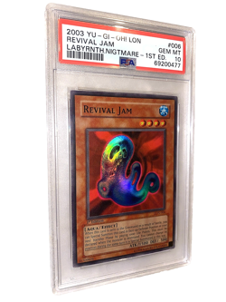 2003 Yu-Gi-Oh! Labyrinth Of Nightmare Revival Jam 1st Edition LON-006 PSA 10 Gem - Image 1