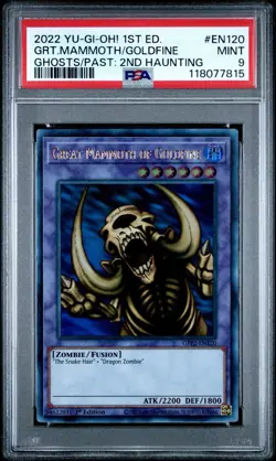 Yu-Gi-Oh! Great Mammoth of Goldfine GFP2-EN120 1st Edition 2022 PSA 9 Graded NM - Image 4