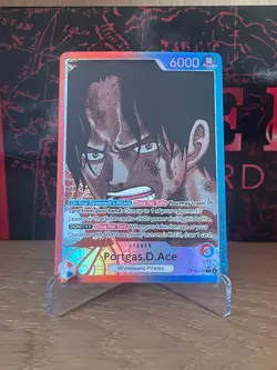 One Piece Portgas.D.Ace OP13-002 Alt Art Leader Carrying On Will - English - Image 1
