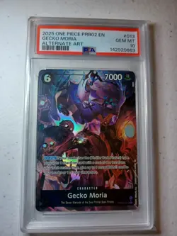 PSA 10 Gem Mint One Piece PRB02-012 Gecko Moria Alternate Art English - Image 1