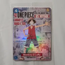 New Bandai One Piece Card Game Monkey.D.Luffy US Voyage P-055 Promo Holo 5000 - Image 1