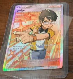 Full Art Judge 209/214 Sun Moon Lost Thunder Pokemon Card Ultra Rare NM - Image 1