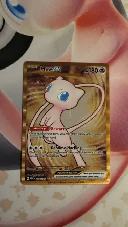 Pokemon TCG Mew EX 205/165 Scarlet & Violet Metal Gold Card NM Condition - Image 1