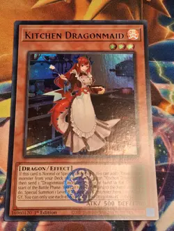 1st ed Kitchen Dragonmaid BLMM-EN058 Ultra Rare Yugioh Card Light Play - Image 1
