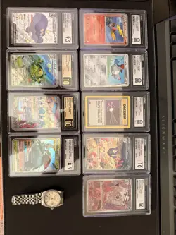 CGC Graded Pokemon TCG Lot 10 Cards Holo Multi-Language Sets Rare Fletchinder - Image 1