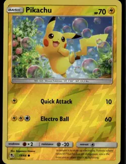 Pikachu Common Hidden Fates 19/68 Lightning Reverse Holo Pokemon Card - Image 1