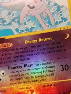 Espeon 11/147 Aquapolis Reverse Holo 2002 WOTC Vintage E-Reader Pokemon Card LP - Image 4