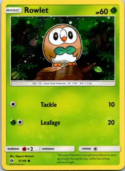 Rowlet - 9/149 (Cosmos Holo) 009/149 Miscellaneous Cards & Products Holo NM/LP - Image 1