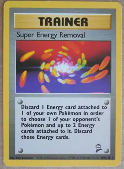 Super Energy Removal 108/130 Rare Non-Holo Base 2 Set Pokemon Trainer NM/LP - Image 1