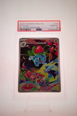 Pokemon TCG Ivysaur Me01: Mega Evolution Illustration Rare Holo PSA 10 110 HP - Image 1