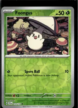 Pokemon Foongus 010/159 Journey Together Reverse Holo Common 2 Card Lot - Image 1