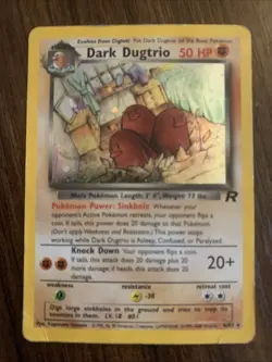 Pokemon TCG Holo Ultra Rare Dark Dugtrio 6/82 Rocket Heavy Play - Image 1