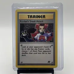 Team Rocket #72/82 Rocket's Sneak Attack Non Holo LP-MP Vintage Pokemon Card - Image 1