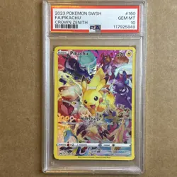 PSA 10 Pikachu 160/159 Secret Full Art Pokemon Crown Zenith TCG - Image 1
