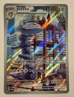 Steelix Illustration Rare Holo - 208/182 - Paradox Rift Pokemon 2023 Pack Fresh - Image 1