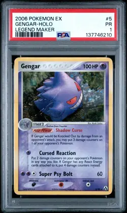 2006 POKEMON EX LEGEND MAKER #5 GENGAR-HOLO PSA 1 - Image 1