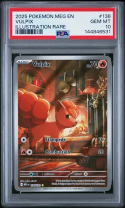 2025 POKEMON MEG EN-MEGA EVOLUTION ILLUSTRATION RARE #138 VULPIX PSA 10 - Image 1