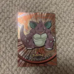 1999 Topps Pokemon TV Animation Series 1 Nidoking #34 Blue Logo Non Holo - Image 1
