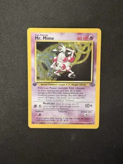 Pokemon TCG Mr. Mime 6/64 Rare Jungle Holo Foil 1st First Edition Vintage - Image 1