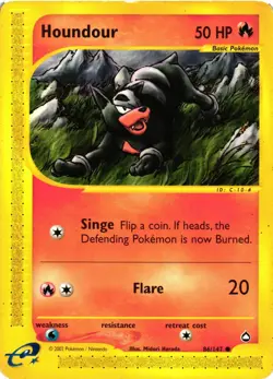Pokemon TCG Aquapolis Set Houndour 86/147 Common Regular DMG - Image 1