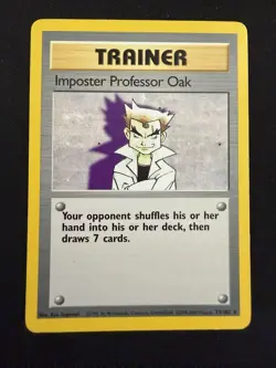 Pokemon Imposter Professor Oak 073/102 Base Set Rare Non Holo - LIGHT PLAY - Image 1