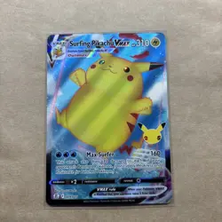 Pokemon Pikachu TCG Surfing VMAX Celebrations Holo Ultra Rare Card 009/025 - Image 1