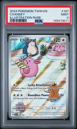 Pokemon TCG Chansey Illustration Rare Twilight Masquerade Card 187/167 PSA 10 - Image 1