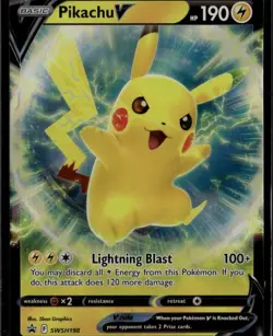 Pikachu V Promo SWSH: Sword & Shield Promo Cards SWSH198 NM - Image 1