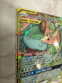 Venusaur & Snivy GX Holo Tag Team 1/236 Sm-Cosmic Eclipse Mint (2 Cards) - Image 4